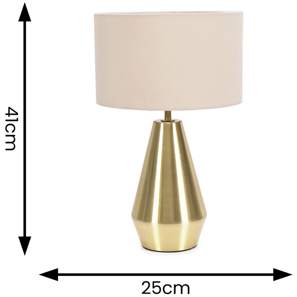 ValueLights Jax Natural Shade Antique Brass Touch LED Table Lamp Image 6