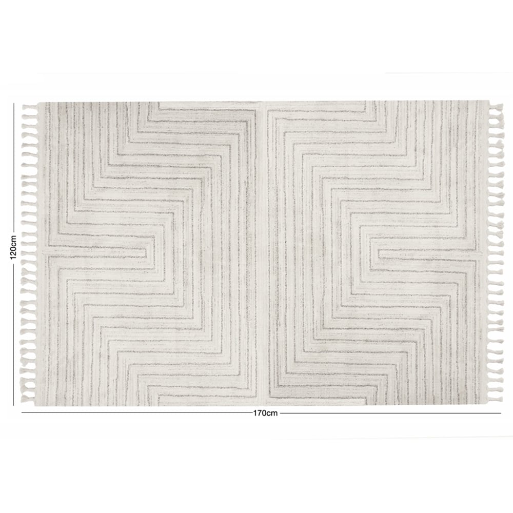 Esselle Home Arctic Maze Natural and Grey Rug 120 x 170cm Image 7