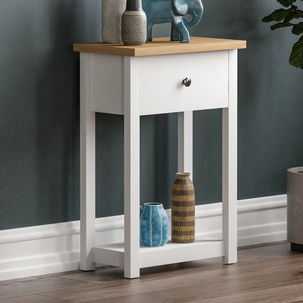 VIDA DESIGNS Brooklyn 2 Drawer Grey Industrial Console Table Image 6