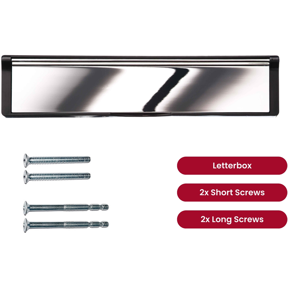 Select Black and Chrome Door Letter Box 12 inch Image 2
