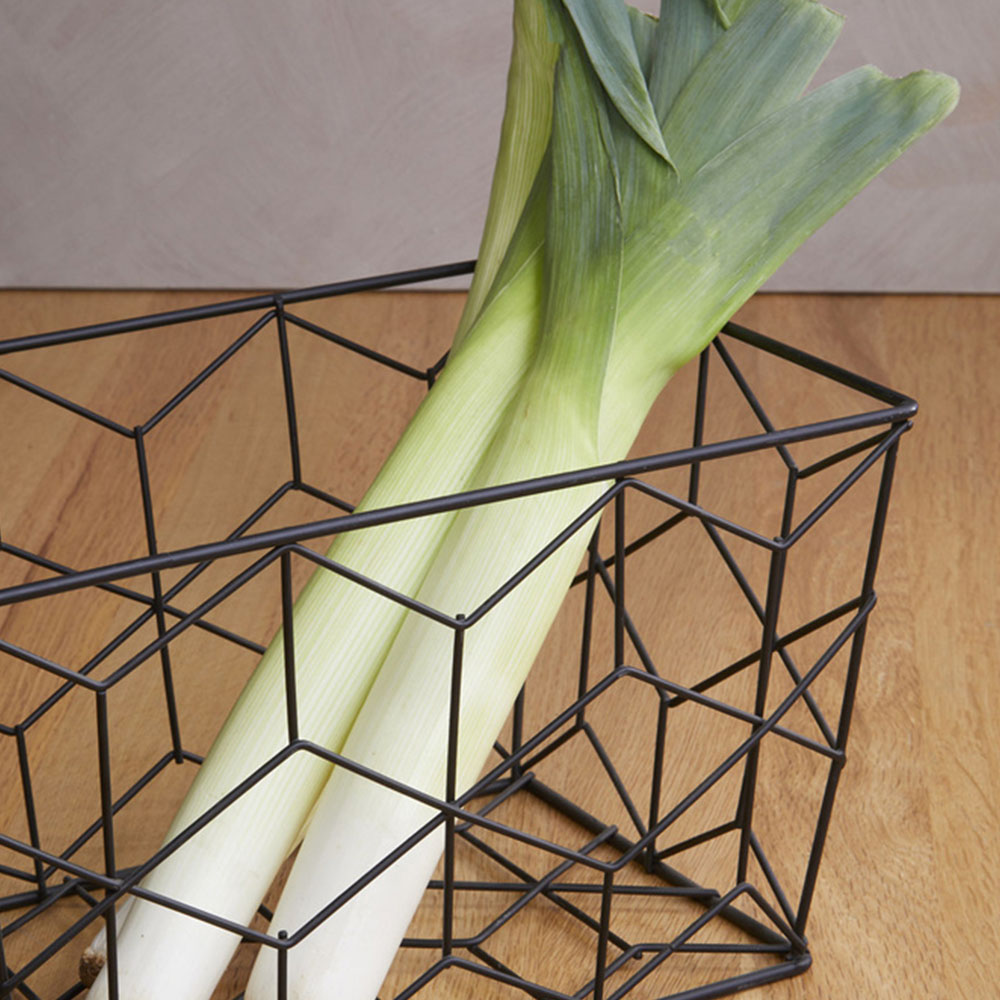 Premier Housewares Vertex Contour Matte Black Storage Basket Image 6