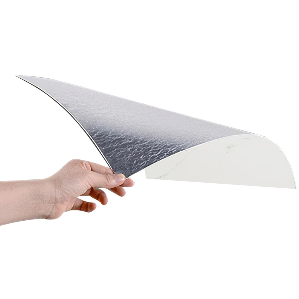 Living and Home Marble Patterned Dove White Self Adhesive PVC Wall Sticker 10 Pack Image 3