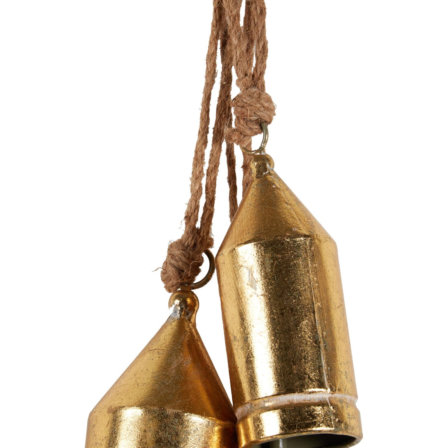 Mistletoe Cottage 3 Gold Metal Hanging Bell Image 3