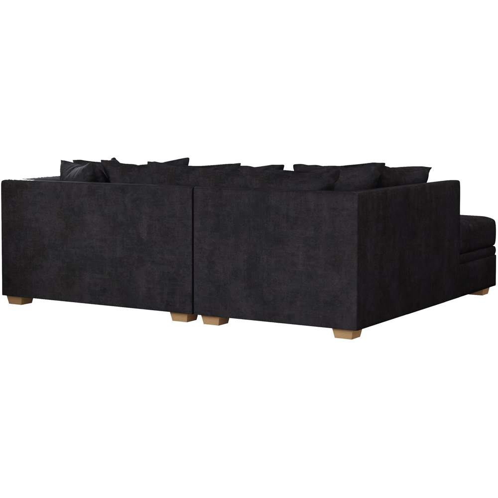 Modo 3 Seater Ebony Plush Velvet Left Hand Scatter Back L-Shape Corner Sofa Image 5