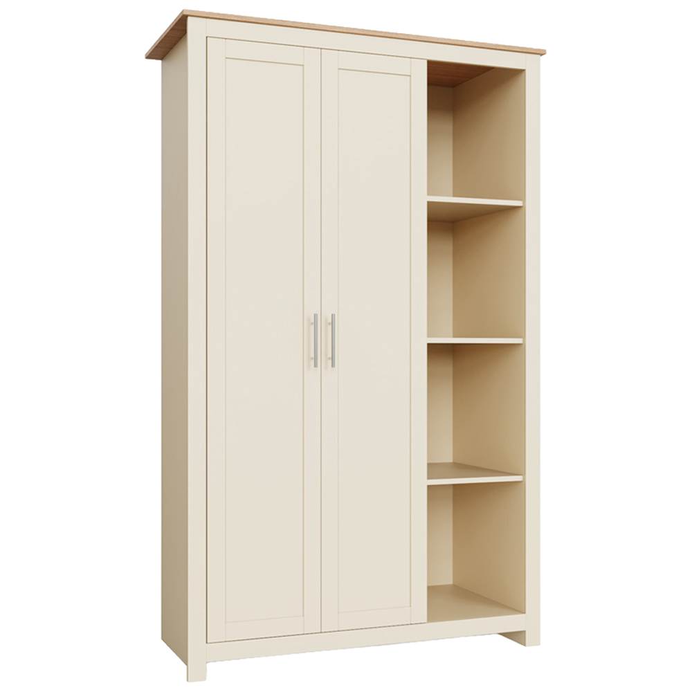 GFW Lancaster 2 Door 4 Shelf Cream Wardrobe Image 4