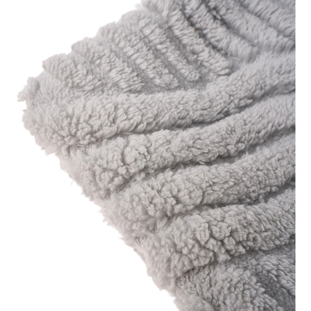 Living and Home Light Grey Minimalist Wavy Geometric Plush Throw Pillow Cover 45 x 45cm Image 5