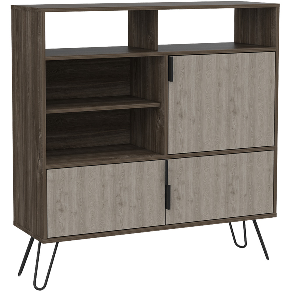 Core Products Nevada 3 Door 4 Shelf Smoke Oak High Sideboard Image 2