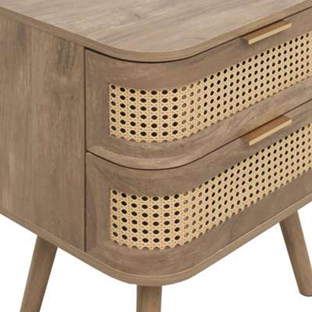 Birlea Noah 2 Door Rattan Effect Bedside Table Image 6
