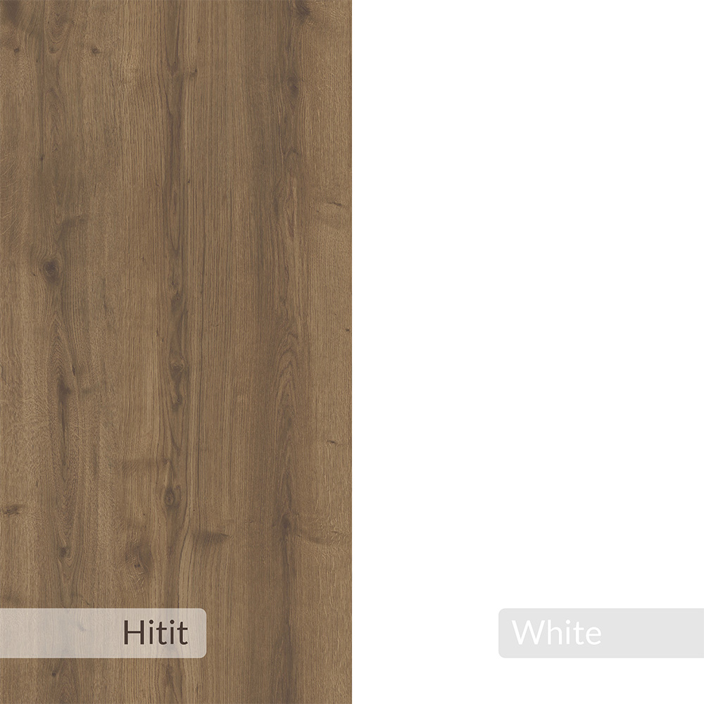 Decortie Moni 3 Door White and Dark Oak Shoe Cabinet with 5 Hook Hanger and Fabric Seat Image 6