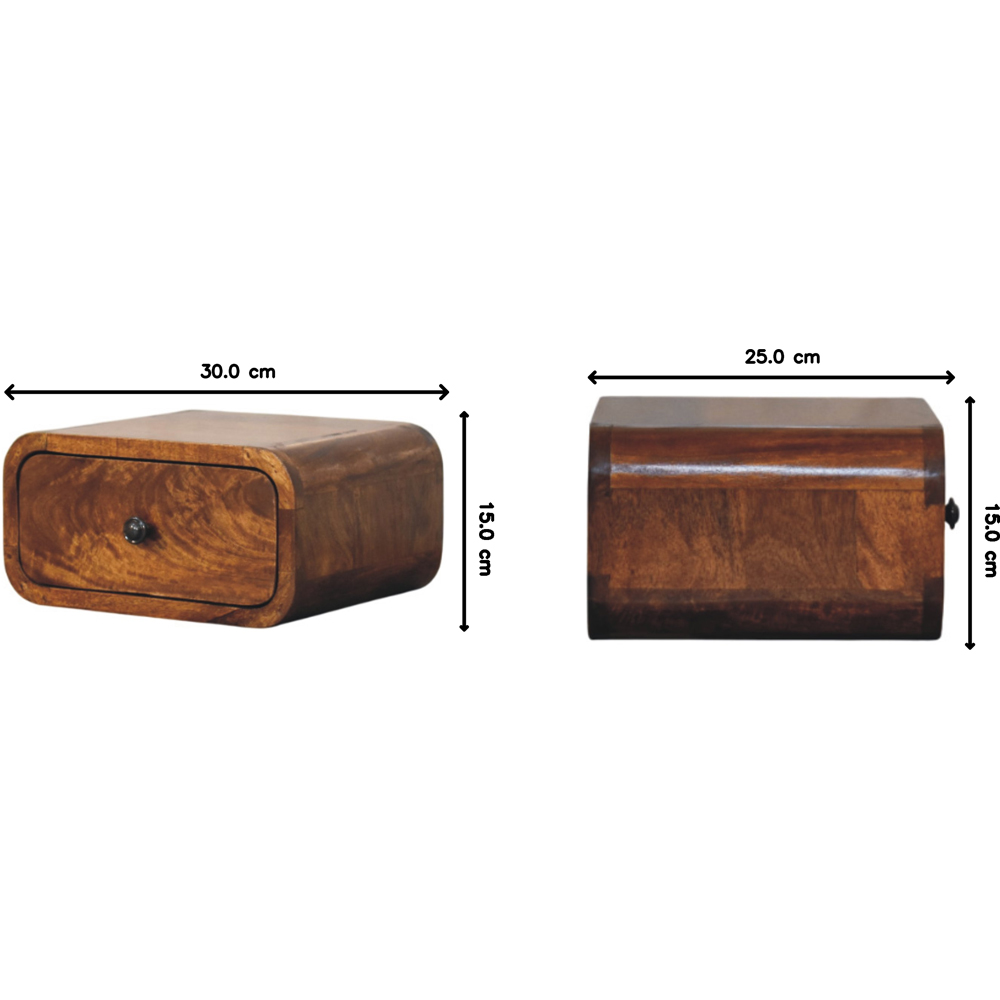 Artisan Furniture Avora Chestnut Single Drawer Solid Wood Wall-Mounted Mini Nightstand Image 8