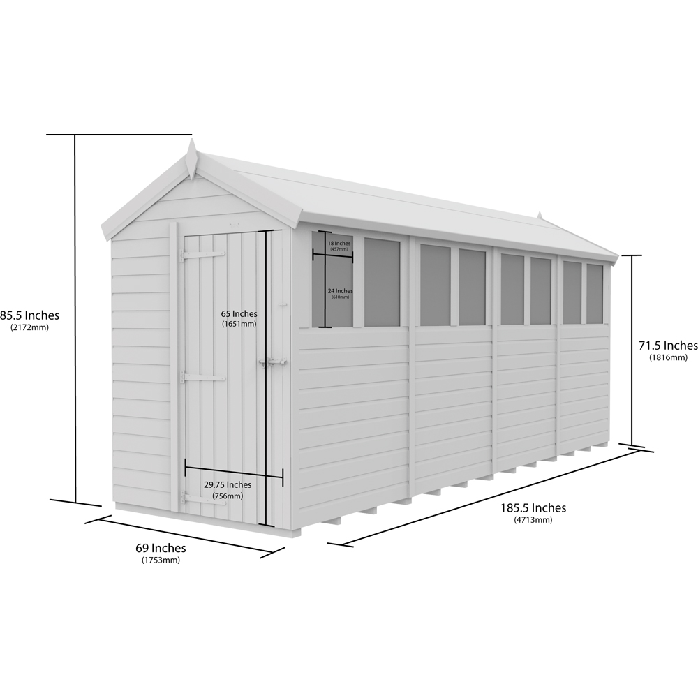 DIY Sheds 5 x 16ft Tongue and Groove Timber Apex Security Garden Shed Image 9