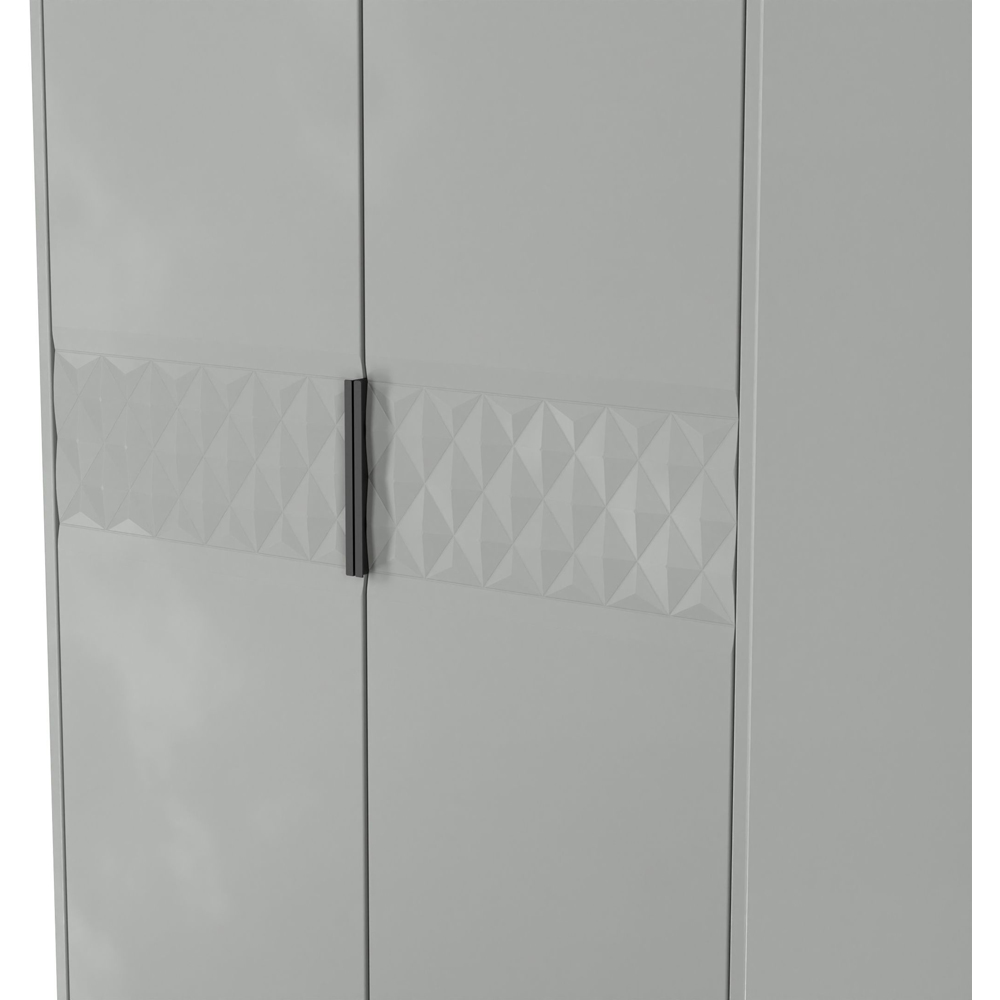 Crowndale Harlequin 2 Door 2 Drawer Dusk Grey Tall Wardrobe Ready Assembled Image 5