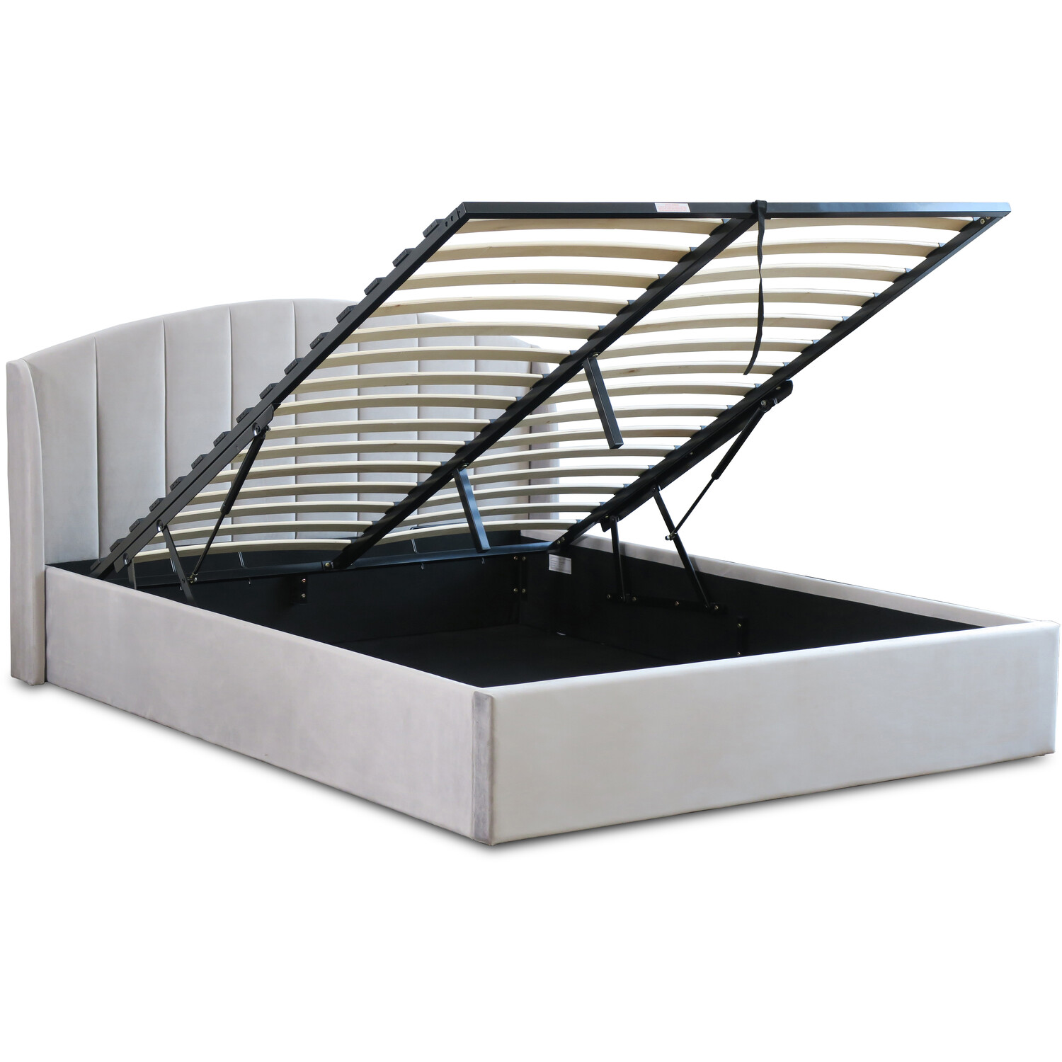 Grace King Size Grey Velvet Touch Ottoman Bed Image 6