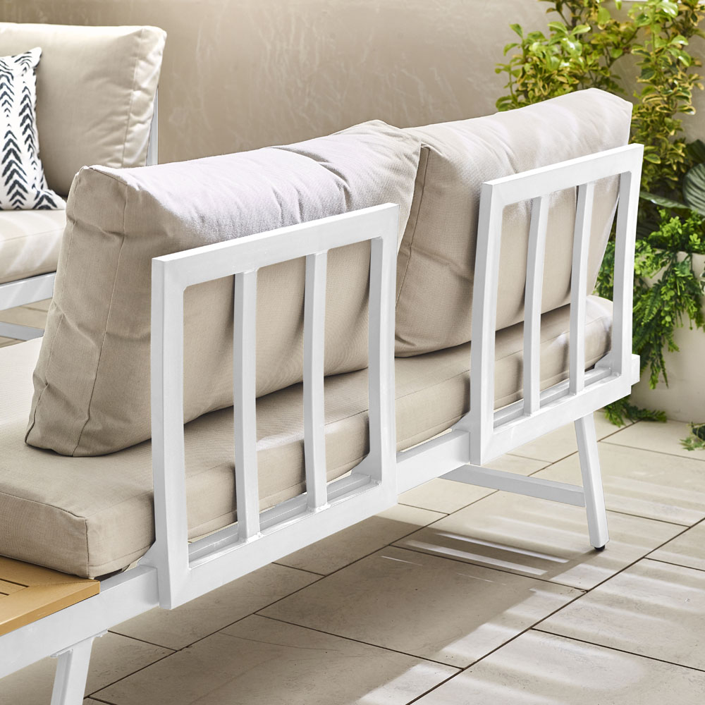 Furniturebox Cancun White Metal 2 Seater Outdoor Lounge Set Image 3