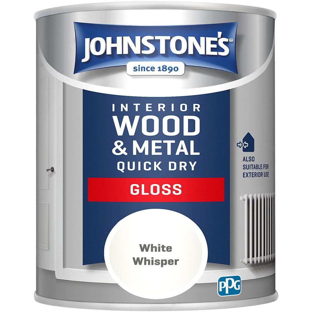 Johnstones Quick Dry Wood & Metal Paint 750ml - White Whisper Image 2