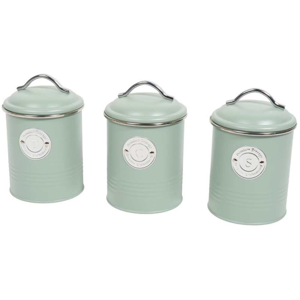Set of 3 Stockholm Round Canisters Sage Image 4