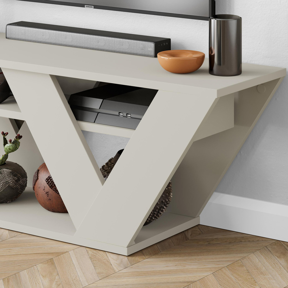 Decortie Pipralla 2 Shelf Sandstone Effect Modern TV Unit Image 3