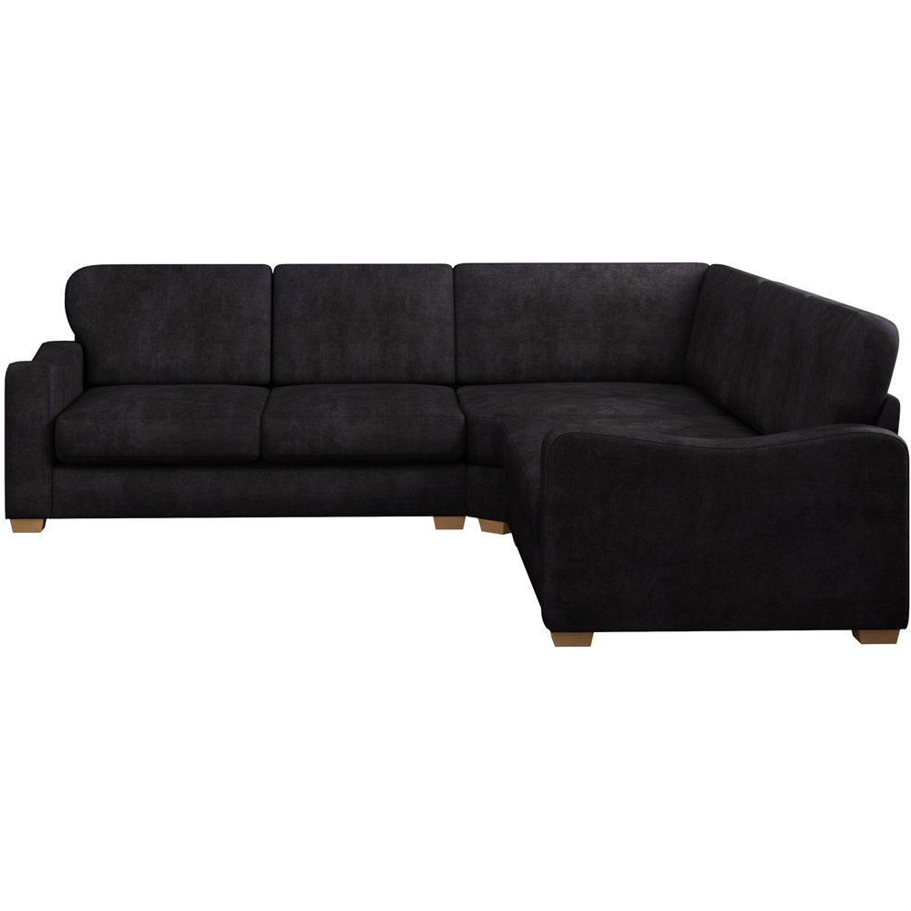 Theadford 4 Seater Ebony Plush Velvet Fixed Back Corner Sofa Image 3