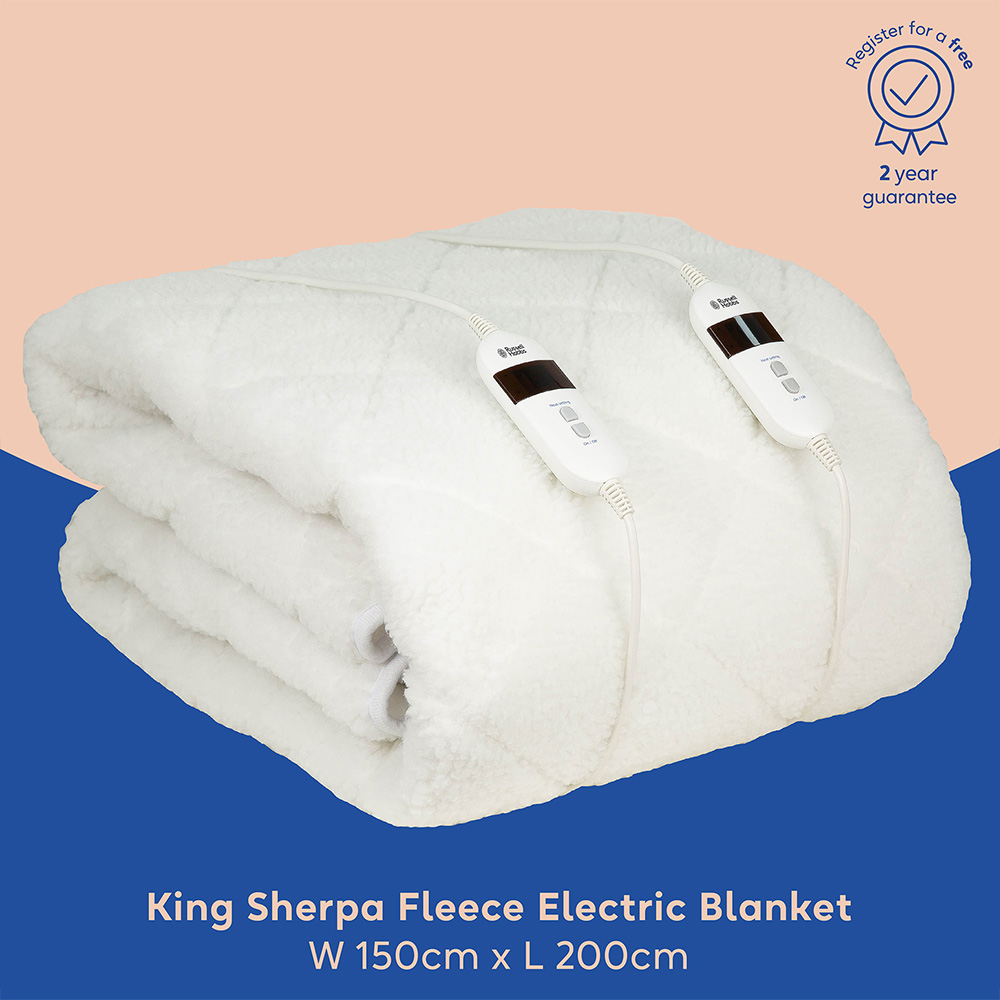 Russell Hobbs Super King Sherpa Fleece Electric Blanket with 6 Heat Settings Image 9