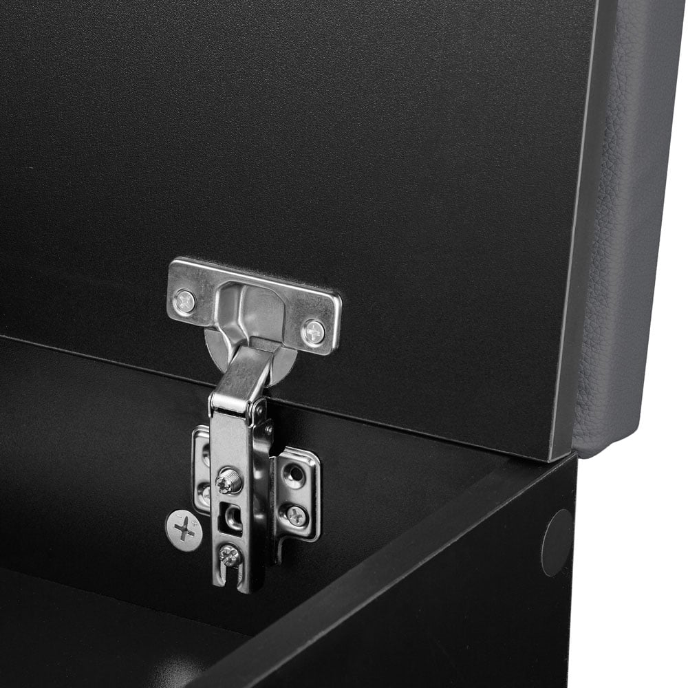 tectake Natalya 4 Compartment Black Shoe Bench with Soft Cushion Image 7