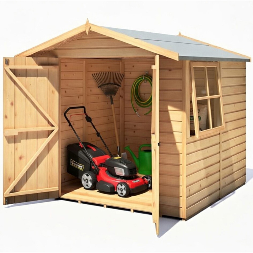Shire Alderney 7 x 7ft Double Door Dip Treated Shiplap Shed Image 3