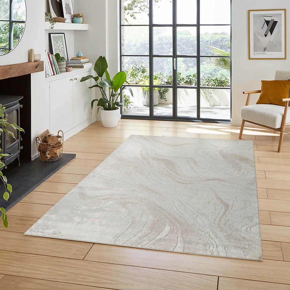 Desire Rugs Perla Beige Modern Abstract Action Resin Design Rug 200 x 290cm Image 6