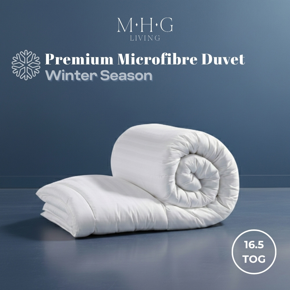 MHG Living Super King Size White Striped Extra Warm Winter Hollowfibre Duvet 16.5 Tog Image 9