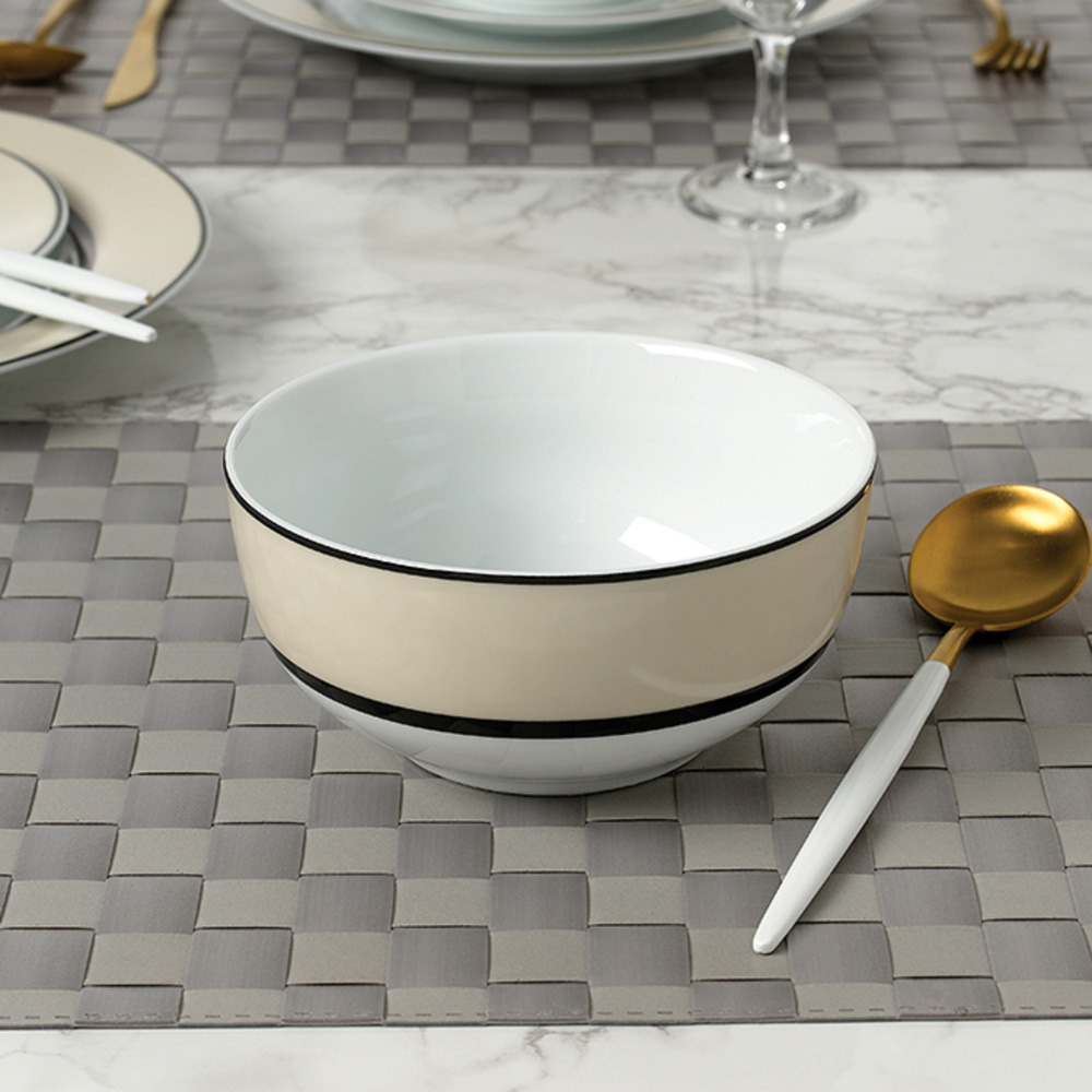 Waterside York Cream Band 12 Piece Dinner Set Image 4