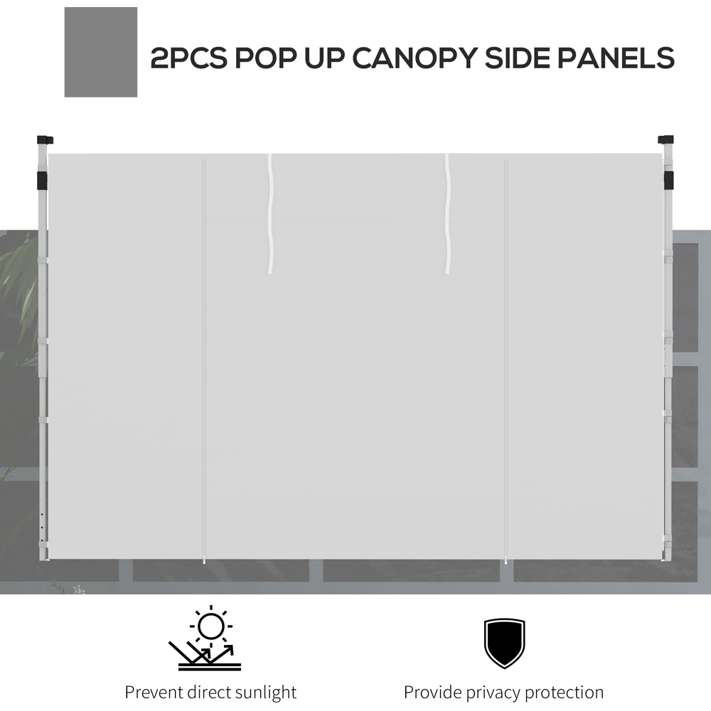 Outsunny White Replacement Gazebo Side Panel 2 Pack Image 4