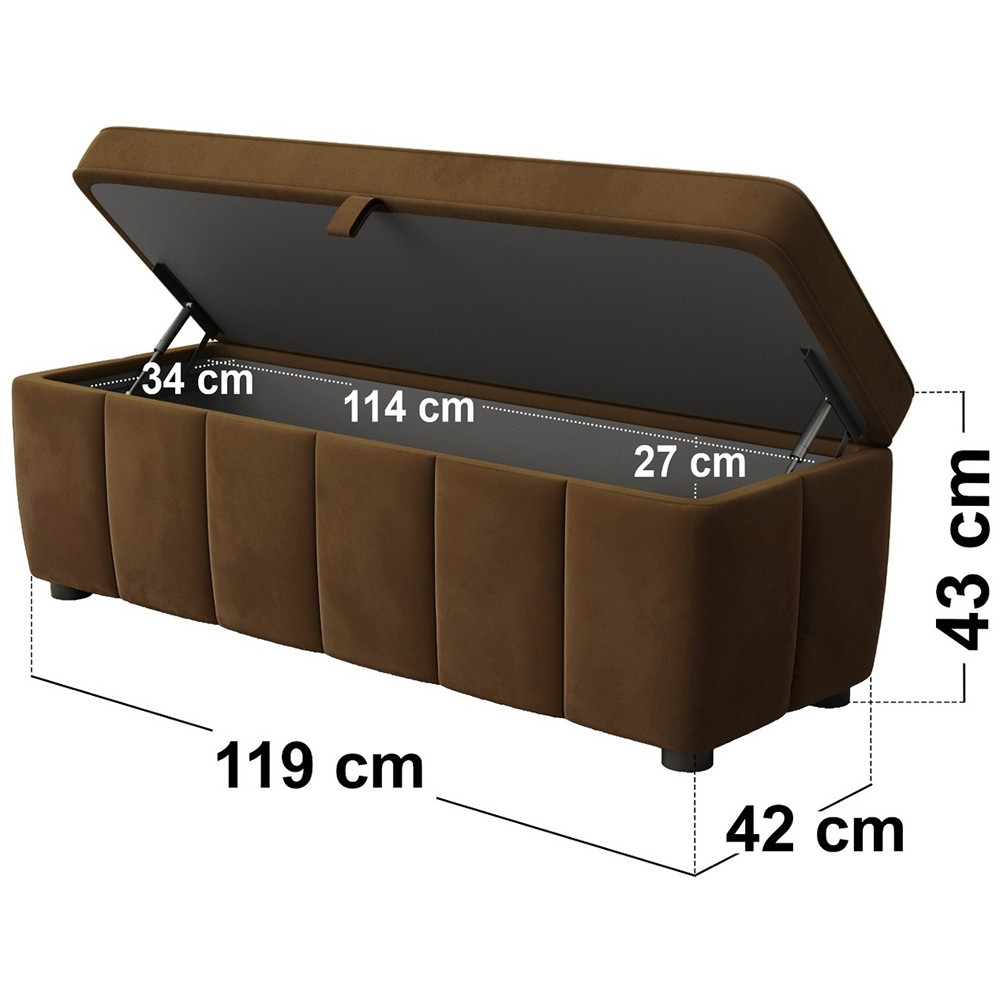 SOLACE+CO Emilie Brown Velvet Blanket Box Image 7