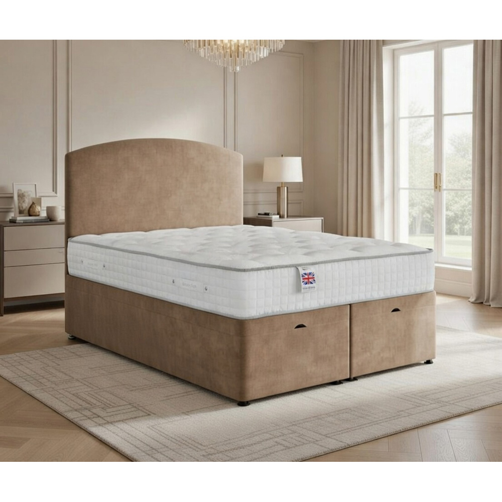 DS Living Opulence Super King Size Mink Velvet Upholstered Ottoman Bed Image 6