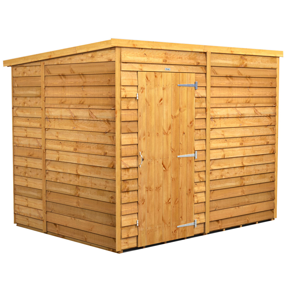Power 8 x 6ft Overlap Pent Garden Shed Image 1