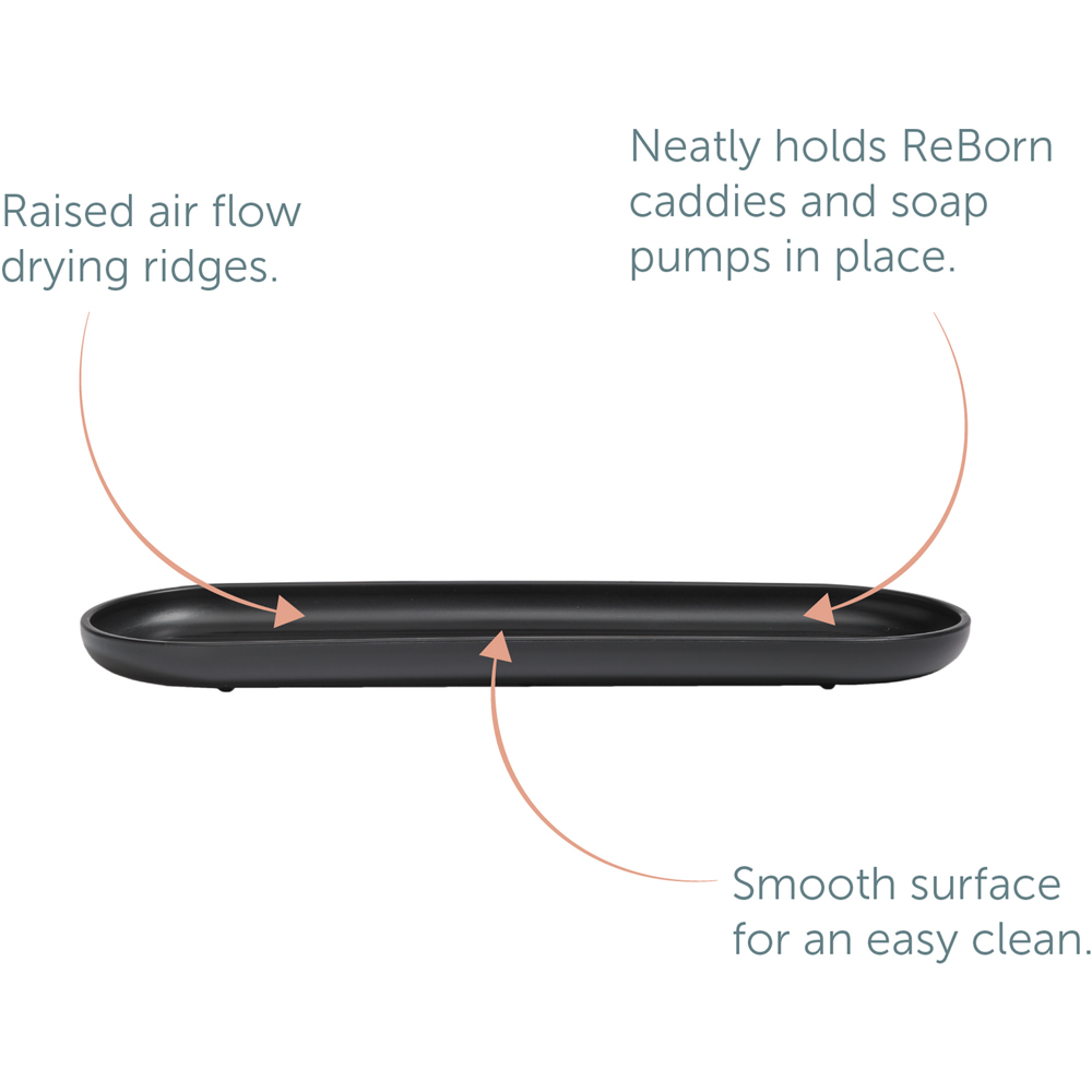 ReBorn Dark Grey Recycled Plastic Bathroom Storage Tray Image 8