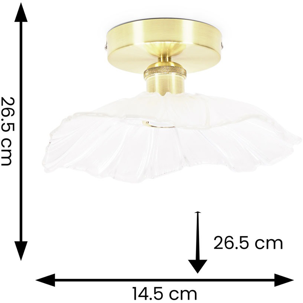ValueLights Cassia Gold Clear Glass Flower LED Flush Ceiling Light Image 7