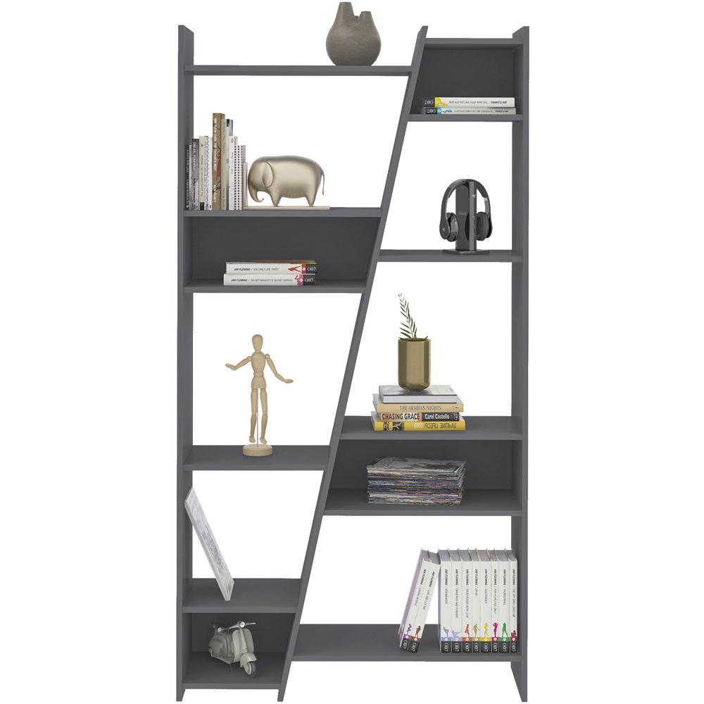 Seconique Naples 12 Shelf Grey Tall Bookcase Image 7