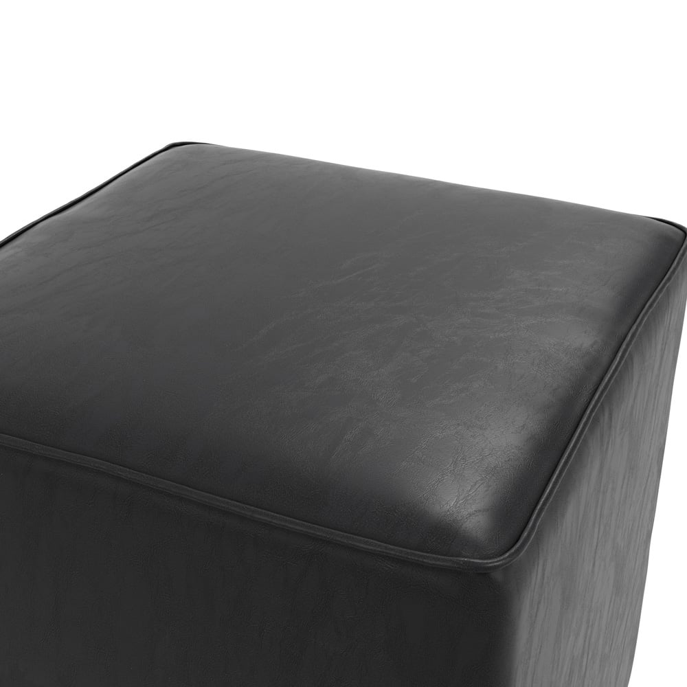 Bronx Black Faux Leather Side Table Image 4