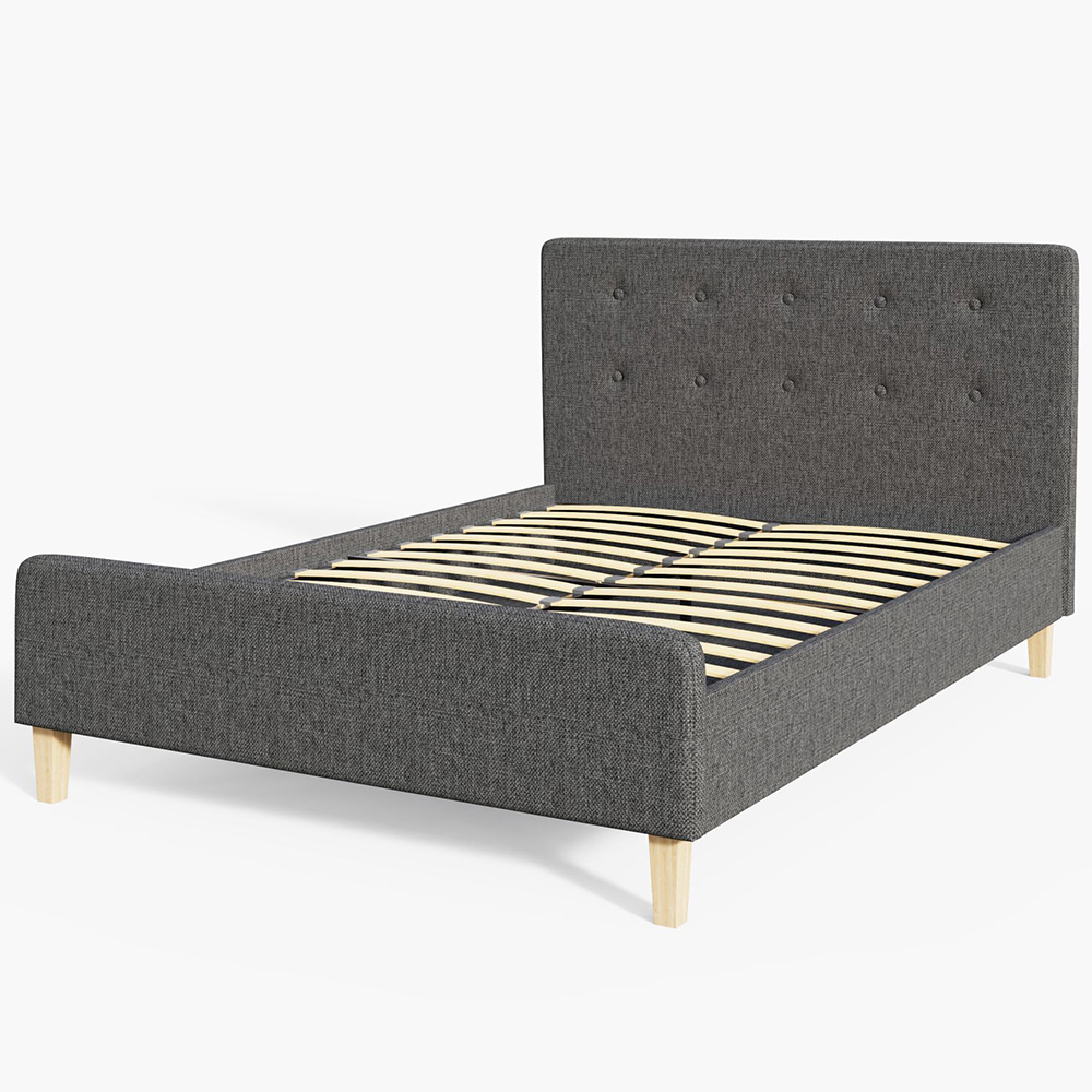 GFW Ashbourne Double Grey Bed Frame Image 3