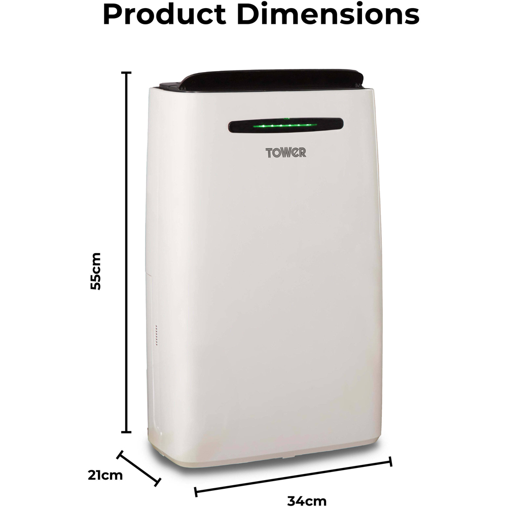 Tower 20L Dehumidifier with 24H Timer and 5.5L Water Tank Image 9