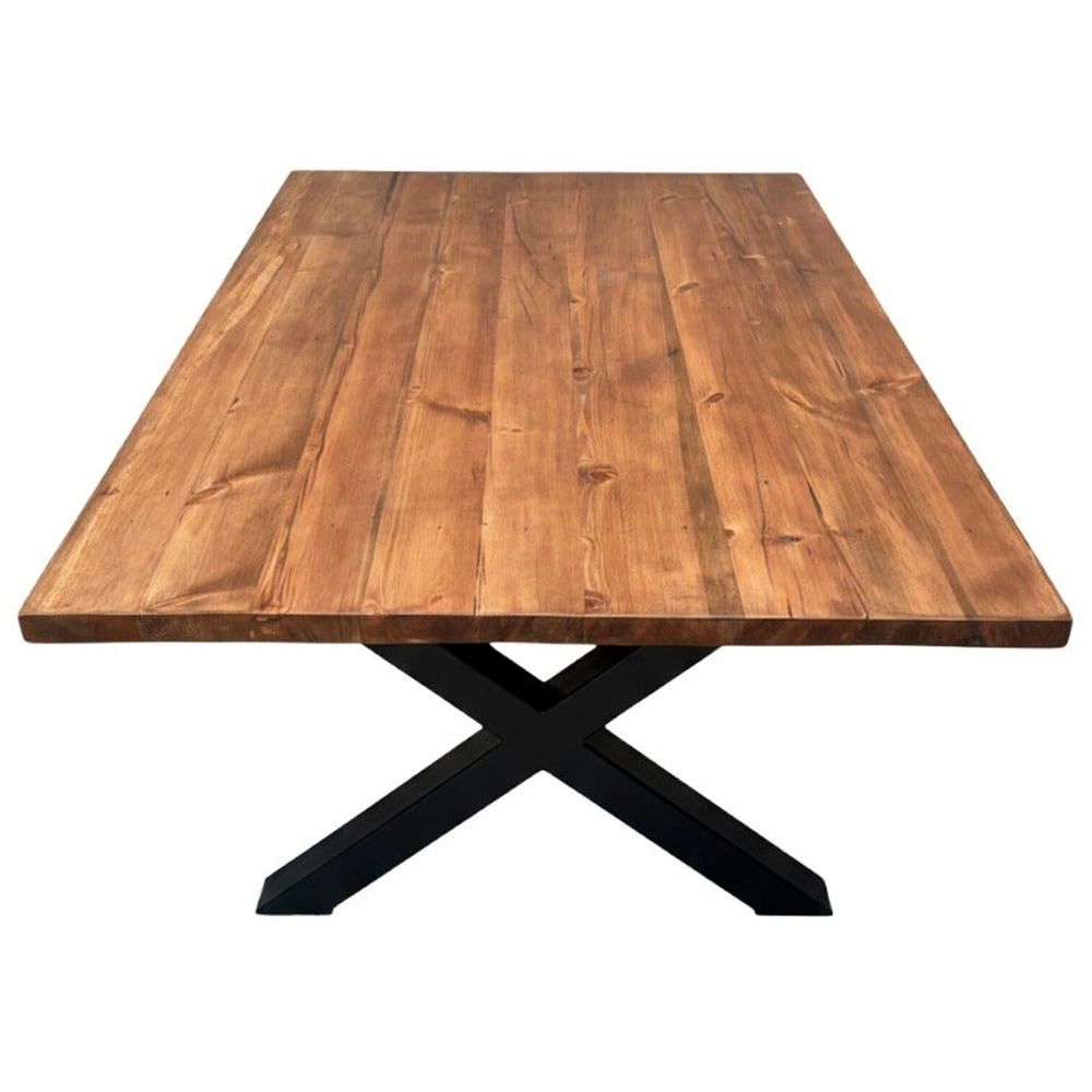 Homebase Walnut Brown 6 Seater Sleek and Slender Reclaimed Dining Table 80 x 180cm Image 2