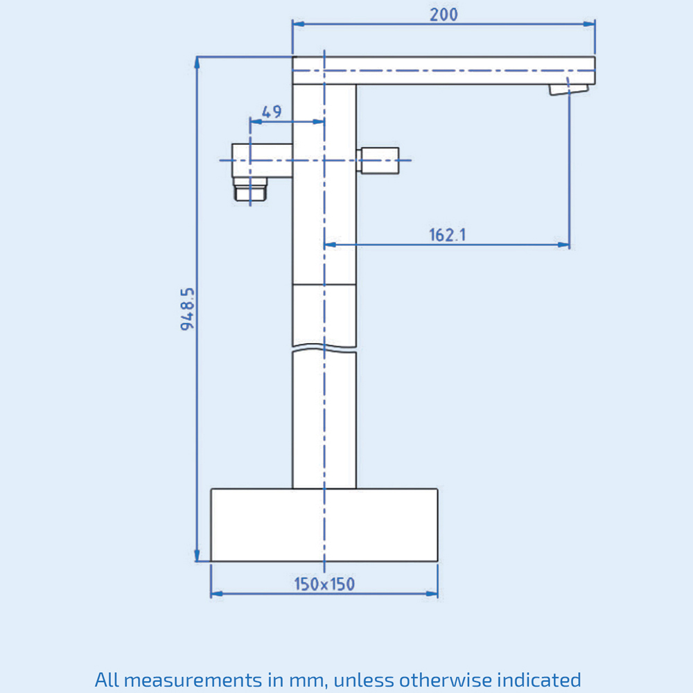 Nes Home Brayton Square Freestanding Bath Shower Mixer and Basin Mixer Tap with Waste Image 5
