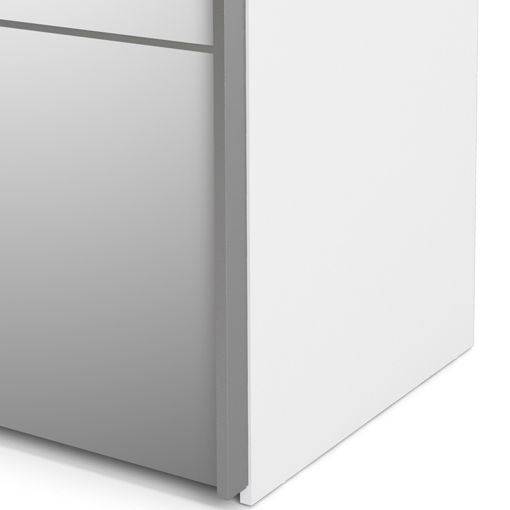 Verona 2 Door 5 Shelf White Mirrored Sliding Wardrobe Image 7