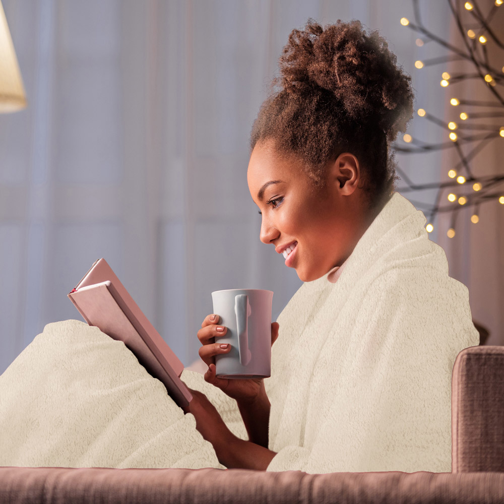 Air Pro Beige Double Flannel Heated Electric Blanket with Controller Image 4
