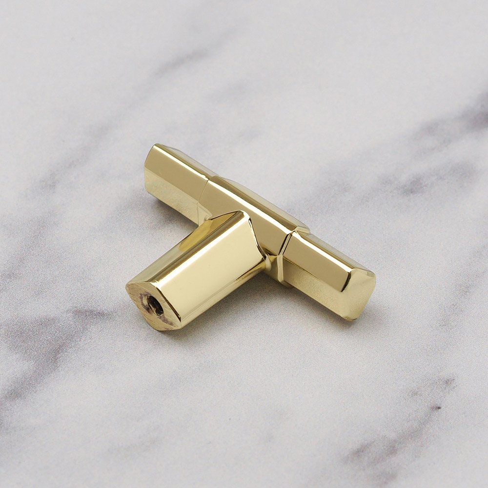 Handle & Home Polished Brass Triangle T-Bar Knob 45mm Image 3