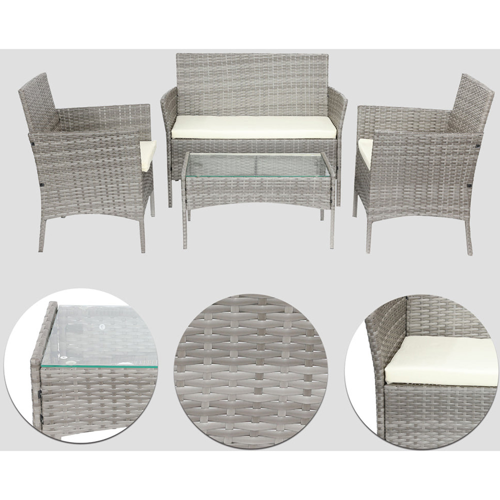 Alivio 4 Seater Grey Rattan Sofa Lounge Set Image 2