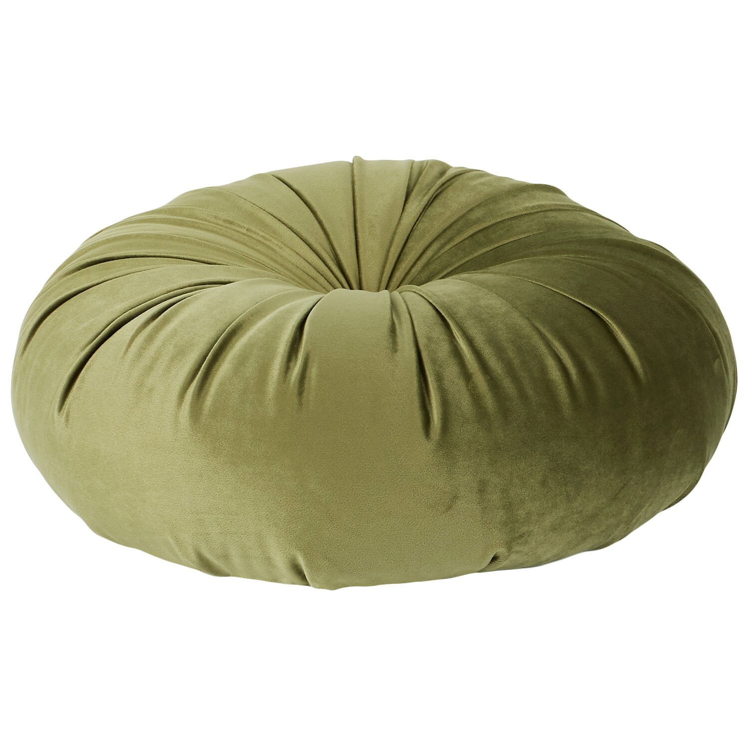 Round Velvet Cushion - Green Image 3