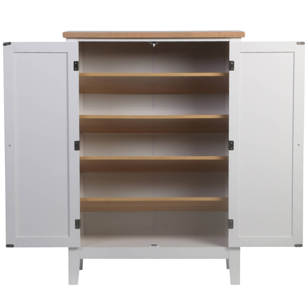 Noa and Nani Leines 2 Door White Shoe Storage Cabinet Image 4