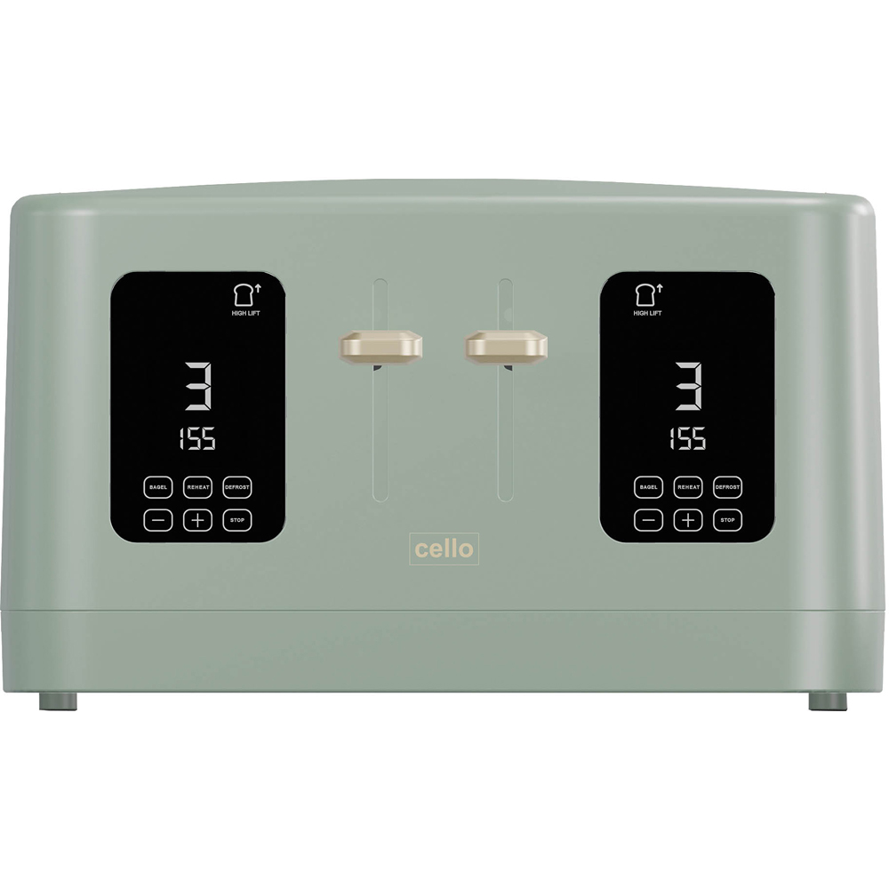 Cello CELLO-TR186-GR-BK Green 4 Slice Digital Toaster Image 3