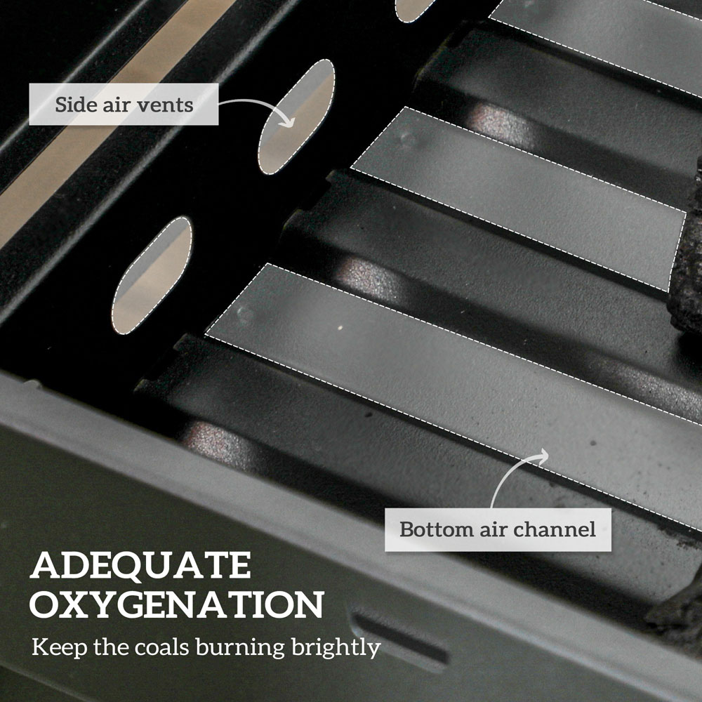 Outsunny Black Portable Charcoal Grill with Pull Out Charcoal Basin Image 6