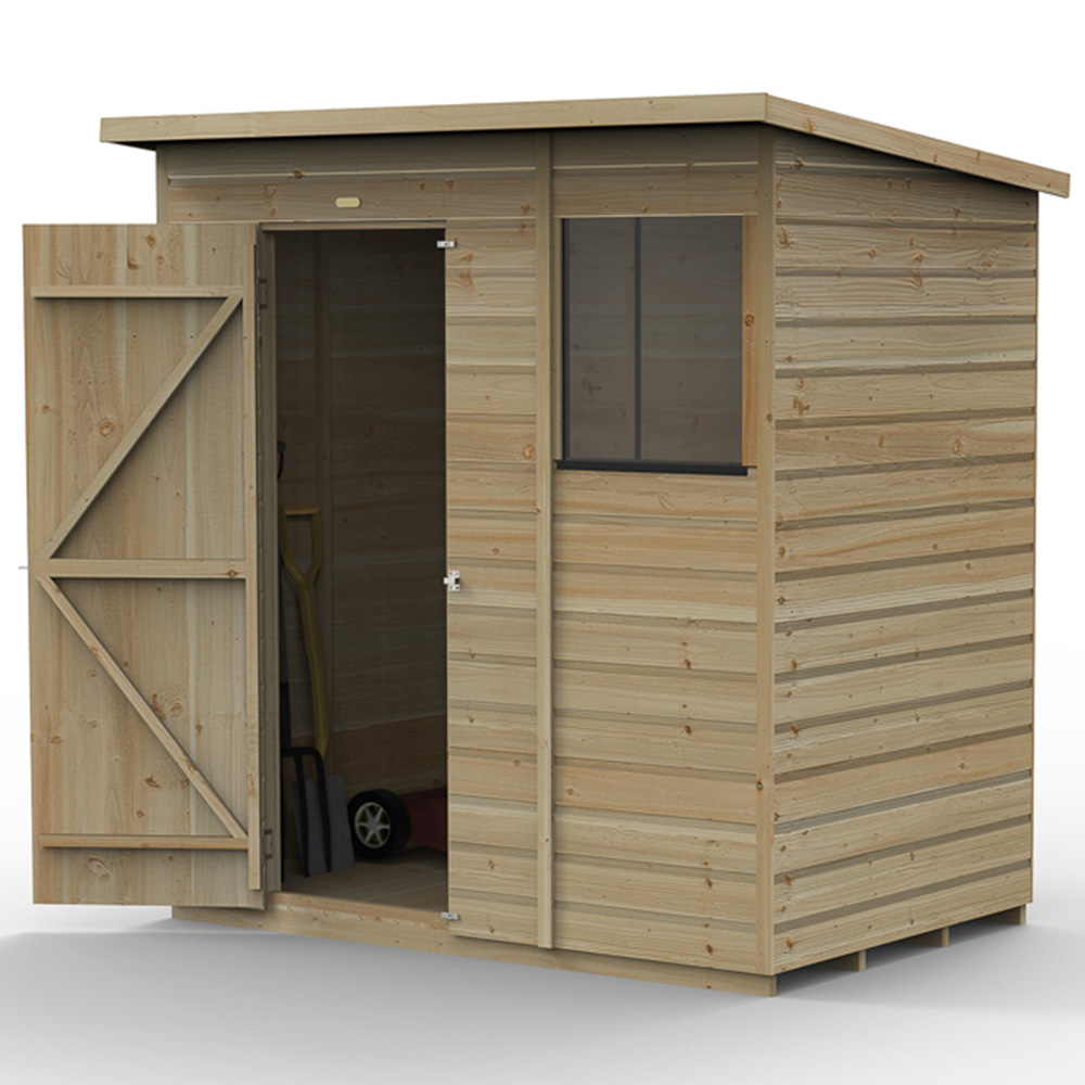 Forest Garden 6 x 4ft Beckwood Shiplap Pent Shed Image 3