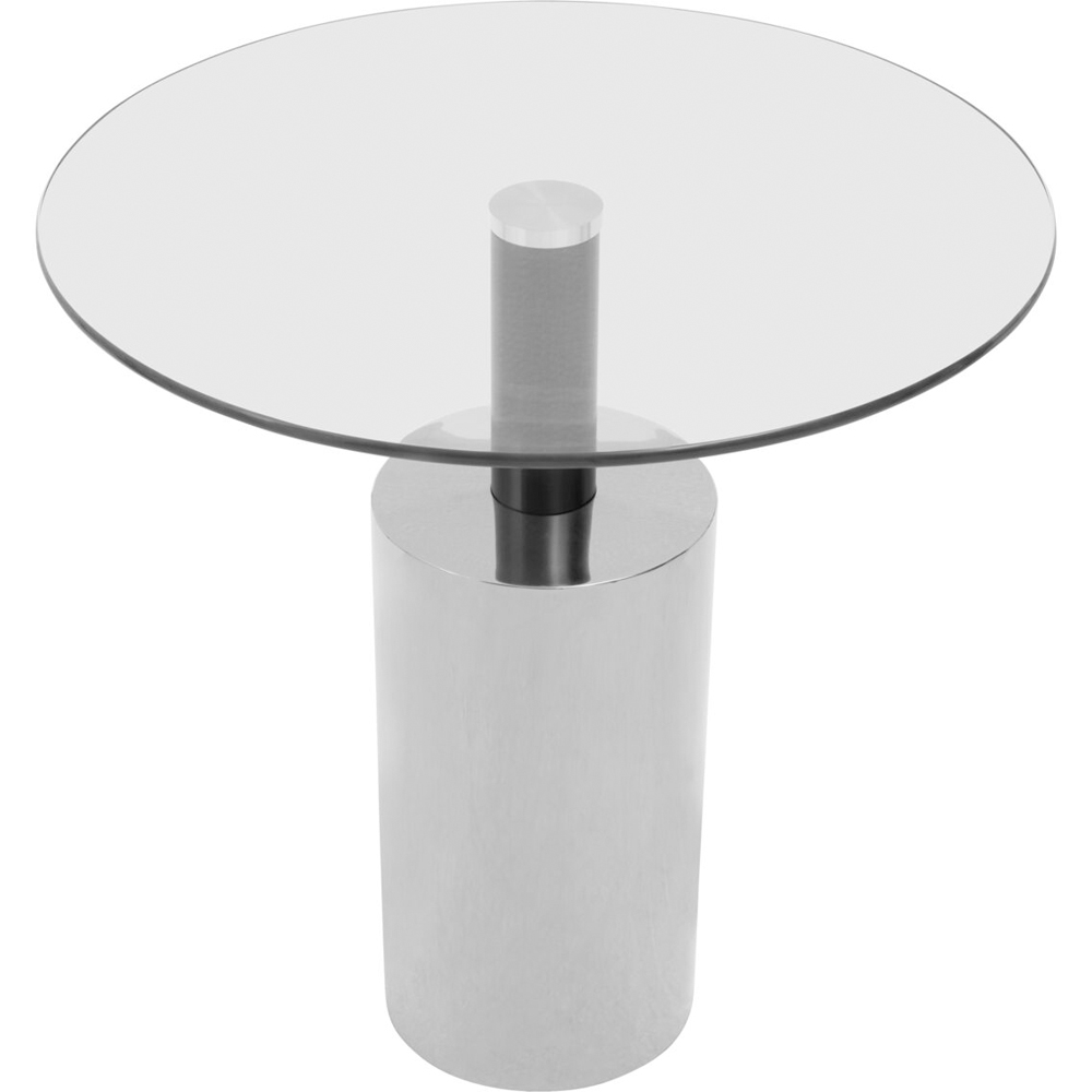 Premier Housewares Clear Glass Side Table with Silver Base Image 2